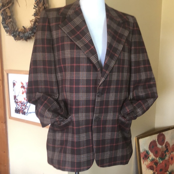 Vintage 60s OSCAR DE LA RENTA Size 39R Luxe Plaid Sportjacket MAD MEN Don Draper - Picture 4 of 16